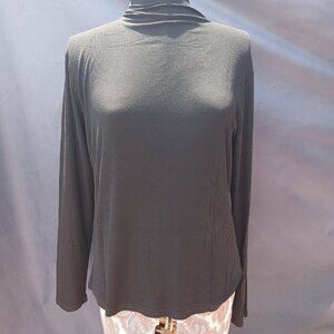 Long Sleeve Ribbed Thin  Black Shirt Undershirt